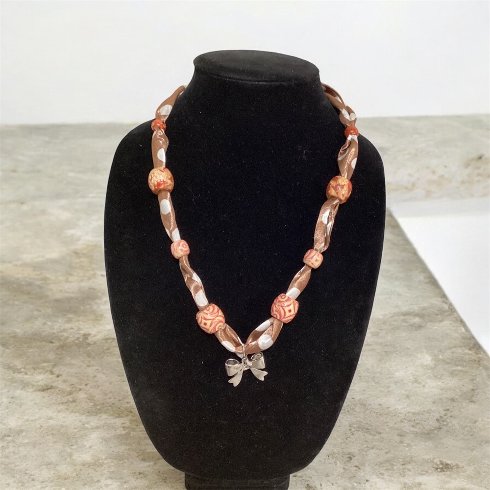 (#46) Handmade Earthy Tones Beaded Necklace